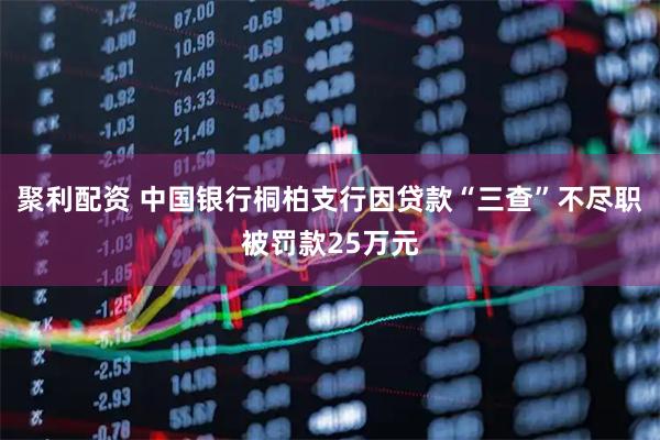 聚利配资 中国银行桐柏支行因贷款“三查”不尽职被罚款25万元